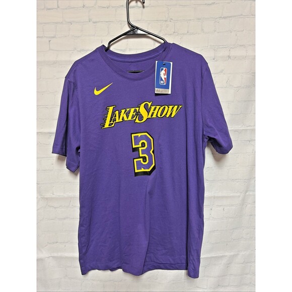Nike Lakers Anthony Davis #3 Lake Show Men’s Size Large T-Shirt NBA Purple - Picture 1 of 5